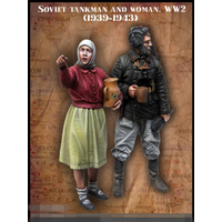 1/35 resin soldier model GK Soviet male/female tank crew members Unassembled and unpainted DIY kit 665