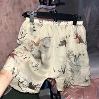 Shorts unisexes en voile transparent à une seule couche, grande taille, fins, à séchage rapide, doux, soyeux, amples, décontractés, pour dormir, sous-vêtements pour couple