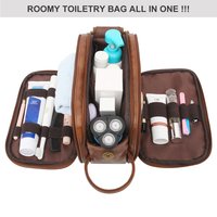 Kulturbeutel für Männer, großes Reise-Rasier-Dopp-Set, wasserabweisender Badezimmer-Toilettenartikel-Organizer, Kosmetiktaschen aus PU-Leder