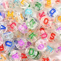 1000 pieces of transparent acrylic letters, loose sparkling beads, fashionable bracelets, DIY necklaces, small craft items, use