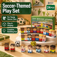 24Pcs Magnetic Building Blocks Cubes Educational STEM Toy for Kids Soccer Theme 3D DIY Construction ABS Magnetic Bricks