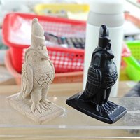 Natural Black Obsidian Sandstone Bird Egyptian God Carving Healing Fengshui Gemstones HomeDecoration Holiday Gift