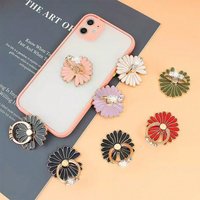 Little Daisy Metal Diamond-Encrusted Phone Ring Holder 360 ° Rotating Multifunctional Lazy Desktop Stand