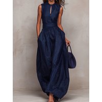 O Neck Sleeveless Fashion Chic Jumpsuits, Women Summer Wide Leg Pants Simple Playsuits, 2026 Striped Patchwork Ladies Bodysuits
