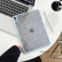 French Blue Flower Tablet Case For iPad Pro 11 12.9 13 A16 M2 M4 M3 M5 Shell 8.3 9.7 10.2 5/6/7/8/9/10/11th Mini Air 3 4 5 Cover