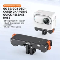 VRIG UURIG for Instan 360 GO 3 / GO 3S Magnetic Quick Release Mount Action Camera Adapter 1/4 Threaded Mount for Tripod