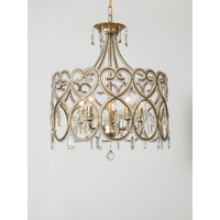 Heart Shaped French Crystal Ceiling Light Romantic Princess Bedroom Pendant Lamp American Chandelier Dining Living Room Decor