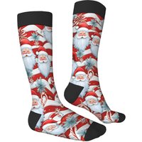 AliExpress Festive Christmas Themed Knee High Socks with Santa Candy Design Unisex Compression Stockings Cycling Socks Running Sport Socks