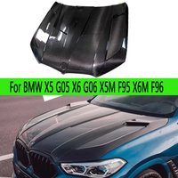 For BMW X5 G05 X6 G06 X5M F95 X6M F96 Carbon Fiber Hood Engine Cover Hood Car Headliner Hood Cutout Cooling Front Cover body kit