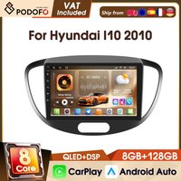 Podofo Universal 9" Wireless CarPlay Android 4G 8-Kern 8+128G Intelligente Autosysteme DAB Android Auto Autoradio für Hyundai I10 2010 WIFI GPS FM RDS
