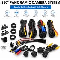 Caméra de voiture panoramique 360, arrière + avant + latérale, Q9-WDR 8K AHD1080P, compatible avec Android Radio 360APP, avec perforateur