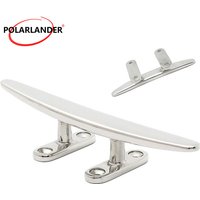 Marine Low Flat Cleat Hardware 4 / 5 / 6 / 8 Inch Stainless Steel Low Silhouette Cleat For Boat Deck Rope Tie