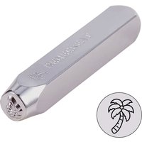 Iron Metal Stamps Coconut Tree Pattern Platinum 6.55x1cm