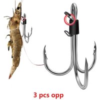 Billings Triple Live Shrimp Bait Hooks Luminous Live Shrimp Hooks Resistant for Saltwater Freshwater Fishing Hook Accessories