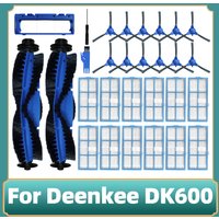 Compatible for Deenkee DK600 Robot Vacuum Cleaner Main Roller Side Brush Cover Hepa Filter Accessories Replacement Spare Parts