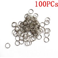100pcs 8mm 10mm 15mm Key Tags Rings White Plated Personalized Round Split Ring for Pet Id Tags Pet Dog Cats Collar Accessories
