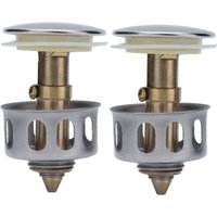 2Pcs Push Bounce Core Universal Bullets Pop Up Sink Stopper Drain Filter for Bathroom Pop Up Sink Stopper