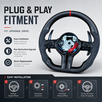Interior M Series Suede Carbon Fiber Steering Wheel For BMW M3 M5 F20 F22 F23 F30 F33 F34 X1 F48 X5 F15 X3 F25 F80 E90 E70 E84