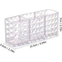 Clear Acrylic Cosmetics Storage Box 3-Slot Stationery Pen Container Holder Make-up Brush Holder Table Organizer