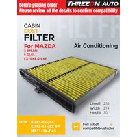 Pour MAZDA 6 GJ,GL MAZDA CX-5 KE,GH KF Charbon Actif Cabine D'air Filtre KD45Également J6X TK48Également J6X toxique 24009 MK3050P