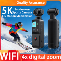 AliExpress WDSZKMYF 4K/5K Ultra WIFI or Touch Screen Pocket Action Camera 270° Vlog Mini Sports Cam Helmet Travel Bicycle Driver Recorder 1.69