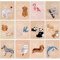 1 Piece 2-5 cm Iron on Patch Embroidery Zebra Kangaroo Raccoon Koala Owl Flamingo Giraffe Elephant for Clothing DIY Accessories