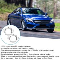H7 LED Adapter H7 LED Headlight Adapter Pair of H7 LED Headlight Bulbs Adapter Retainer Holder for Mercedes ‑ Silver