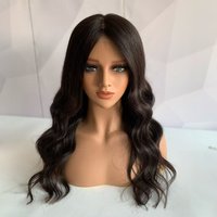 Naturalna czarna peruka z jedwabną bazą, silikonowa, medyczna, bezklejowa, z europejskich włosów naturalnych, do wymiany, na alopecję lub raka.