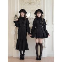 Withpuji Original Fake Two-piece Shawl Fish Tail Dress Short Dress Gemini Vintage Gothic Lolita Girl Dress