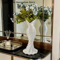 Elegant Dress Shape Plastic Vase Modern Flower Vase Floral Decor Mouth Simple Stylish Container Home Wedding Table Decorative