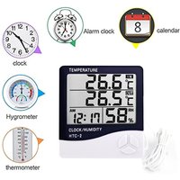 Indoor Outdoor LCD Digital Thermometer Hygrometer -Electronic Temperature & Humidity Meter Sensor Gauge Weather Station for Home