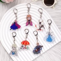 1/7Pcs Disney Frozen Elsa Anna Acrylic Car Keychain Bag Charms Accessories Funny Cute Backpack Key Holder Keyring Fans Friends