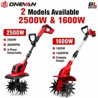 ONEVAN Bürstenloser Elektrischer Rasenmäher Rototiller für Bodenkultivierung Gartenwerkzeug für Makita 18V Akku