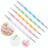 5-Piece Dual-Ended Nail Art Dotting Pens, Nail Art Round Dot Painting Tool Set, Essential Beauty Supplies for Creative Designs