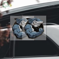 Muscle Shark Fun Creative for Fitness People Car Sticker Scratch Cover Body Decoration Decal