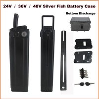 24V 36V 48V 7S 10S 13S 18650 Battery Box Case Cover Empty Silver Fish Aluminum Housing Accessories