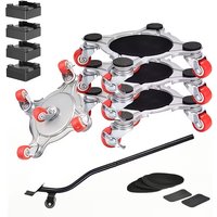 Furniture Moving Kit Slider Roller Set, 360° Rotatable Wheels Transport Tool, Caster for Heavy Furniture and Home Appliances