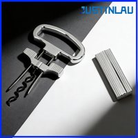JUSTINLAU 2-in-1 Wine Bottle Opener Stainless Steel Open The Wine Cork Household Wine Stopper Clamp Steel Needle Bottle Opener
