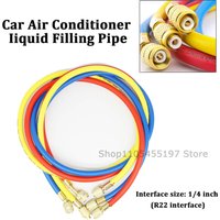 0.9/1.2/1.5M High Pressure Liquid Filling Pipe, Automotive Air Conditioning Freon Refrigerant Pipe for R410 R22 R134 1/4" SAE