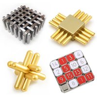 Metal Puzzles Brain Teasers Difficult Level 10 Magic Mind Challenge Assembly & Disentanglement IQ Test For Kids Teens Adults