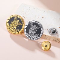 Vintage Saint Michael Brooches Stainless Steel Archangel Lapel Pins Suit Shirt Badge Accessories Protection Amulet Jewelry Gifts