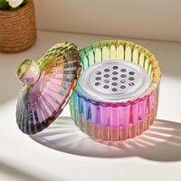 Color Crystal Glass Dish Acrylic Powder Liquid Holder Container Shape Nail Lid Cup Bowl Manicure Accessories