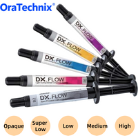 2PCS Dental Light Cure Flowable Resin Nano Hybrid Composite Filling Resin Dental Restorative Resin Low/Medium/High Flow Opaque