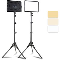 LED Photography Video Light Panel Lighting Photo Studio Lamp Kit with 8/12 Inch Adjustable Brightness,for YouTube Live Streaming