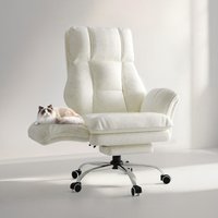 Patbrela Großer und Hoher Cloud-Bürostuhl, Klappbare Armlehnen für Haustiere & Beinspreiz-Sitzposition, Ergonomischer Computer-Gaming-Stuhl mit Fußstütze
