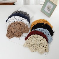 1pc Summer Breathable Hollowed Out Knitted Hats for Women,outdoor Lace Casual Beret Cap Fashion Beach Tralve Skullies Hats 모자