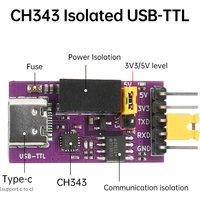 CH343 Isolated USB to TTL DC 3.3V/5V Serial Port Isolated Communication 6Mbps UART Downloader Module Type C