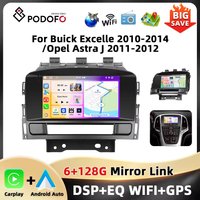 Radio samochodowe Podofo 6+128G 7'' do Buick Excelle 2010-2014/Opel Astra J 2011-2012 Odtwarzacz multimedialny WIFI Carplay Android Auto GPS