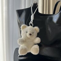 Adorable Sitting Bear Keychain Plush Toy for Bag Decoration Perfect for Couples and Bag Accessories