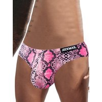 JOCKMAIL Cuecas Masculinas New Underwear Men Sexy Leopard Print Snake Pattern Big Bag U Convex Ropa Interior Hombre 4PCS
